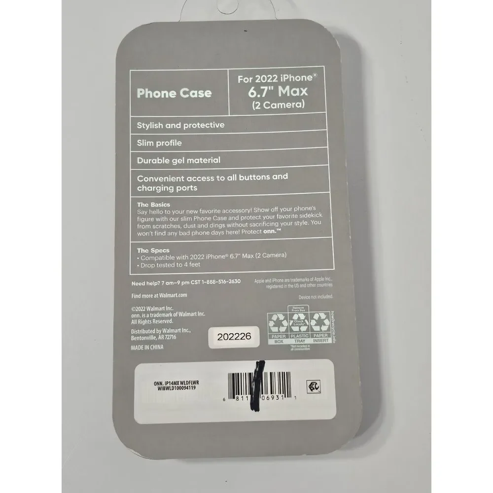 onn. iPhone Phone Case 2022 6.7